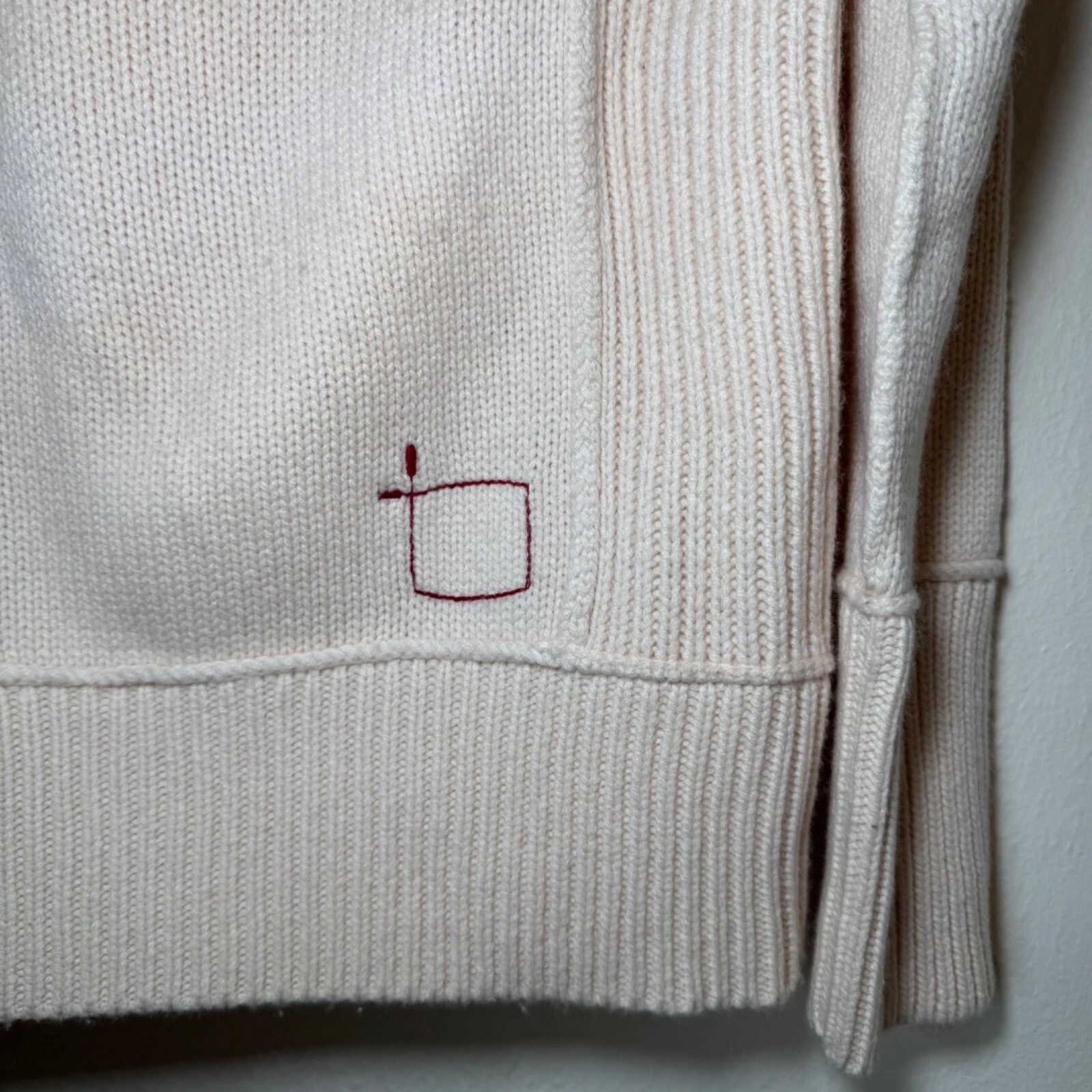 OFF WHITE GAP Felpa con Cappuccio Donna XS Crema Cashmere Rosso AIDS Consapevolezza Collab Preppy