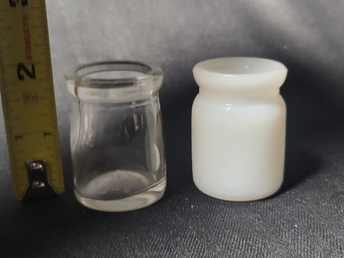 2 Vintage, Individial, Creamers, Milk Glass and Clear, "Hazel Atlas" - Picture 7 of 10
