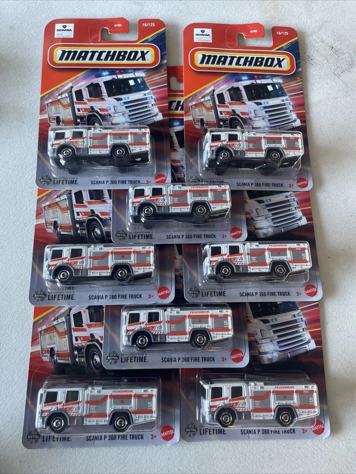 Matchbox 2025 16/125 Scania P 360 Fire Truck   White Lot Of 8 - Image 2 of 3
