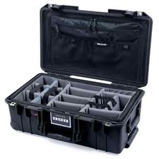 Black Pelican 1535 Air case with dividers grey and Combo lid Pouch.