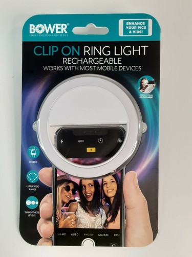 Bower Rechargeable Clip-On Ring Light For Mobile Devices - 第 1/2 張圖片