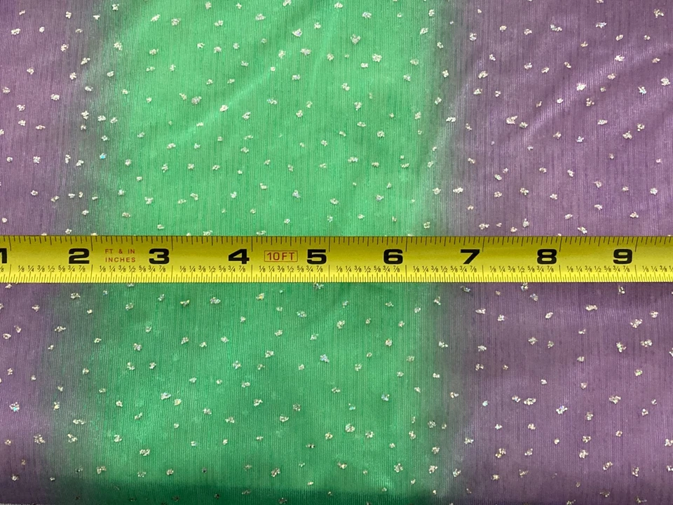 Tecido de costura de tule brilhante brilhante 2 jardas 52" roxo-verde-rosa Tutu feito nos EUA - Imagem 3 de 3