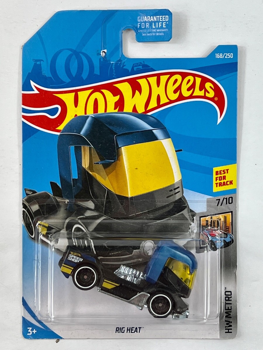 2019 Hot Wheels #168 HW Metro 7/10 RIG HEAT Blue/Black T40