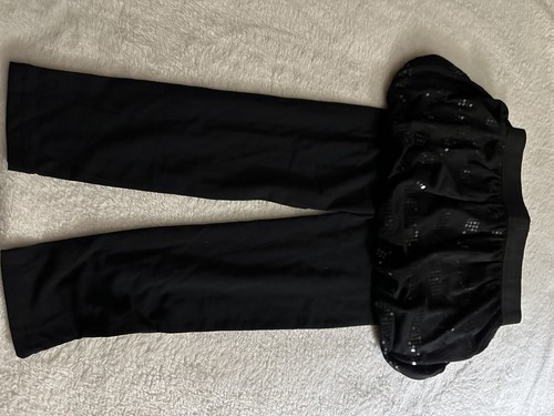 Black Leggings w/Attached Sequined TuTu Skirt! Beautifully made! Girls Sz 10/12 - Picture 5 of 17