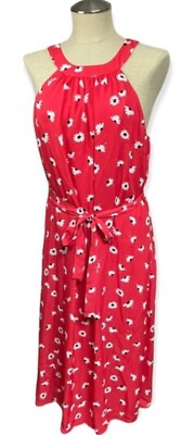 NEW w/Tags Three Pink Hearts Halter Dress, Daisy Print, Woman's Size Small