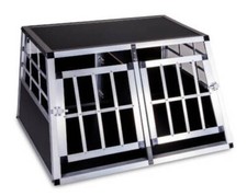 Box cani per auto, gabbia o trasportino in alluminio con divisorio in compensato