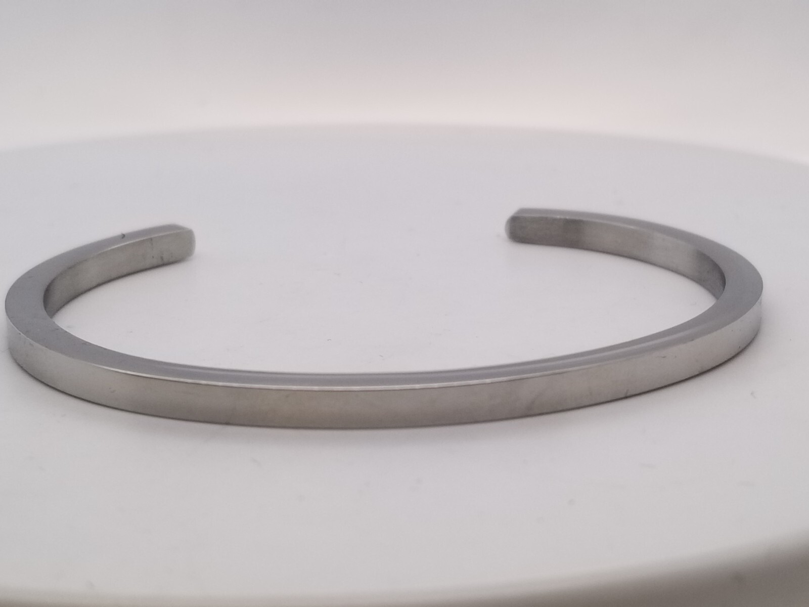 Lucleon Thin Silver Tone Cuff Bracelet - image 3