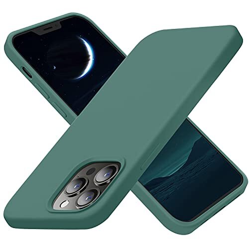 Designed for iPhone 13 Pro Case, Silicone Ultra Slim Shockproof Midnight Green - Picture 2 of 7