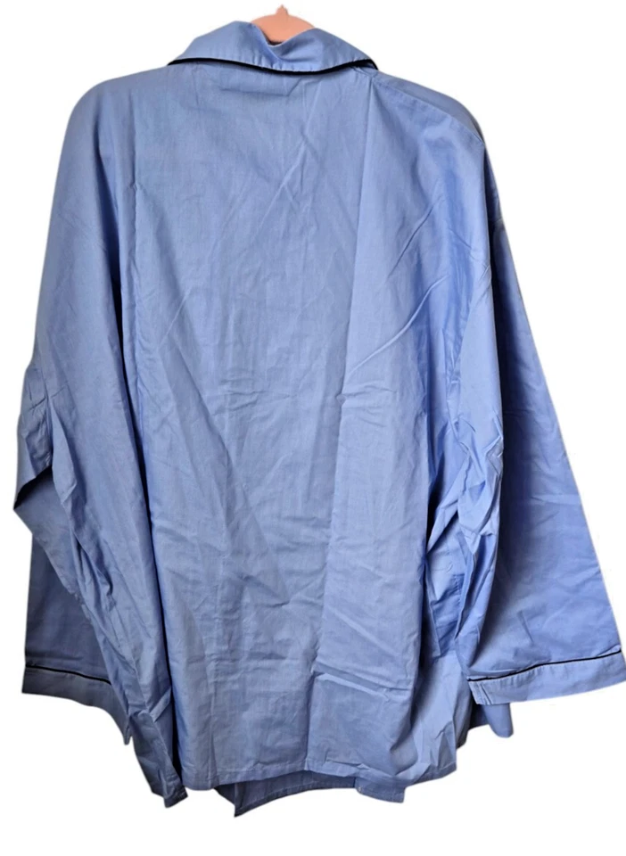 NUEVO State O Maine Hombres 3XL Conjunto de Pijama Botón Delantero Pantalones Largos Manga Azul Algodón Foto 2 de 4