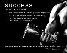 Workout Motivational Poster Art Print Weight Lifting Home Gym Wall Decor Success