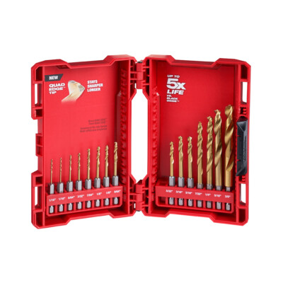 Milwaukee 48-89-4630 Shockwave 15pc Quick Change Drill Bit Set 1/16'' to 1/2''