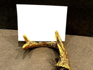 Twenty (20) Polyresin Gold Antler Placecard Holders Hunting Deer Party Wedding