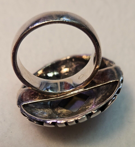 Vintage Sterling Silver 925 Umbrella Flux Ring with Clamshell, size 8.5 - Picture 10 of 12
