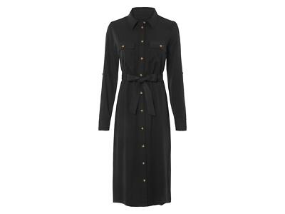 esmara  Damen Blusenkleid, mit Seitenschlitzen (Schwarz, 40) - B-Ware neuwertig