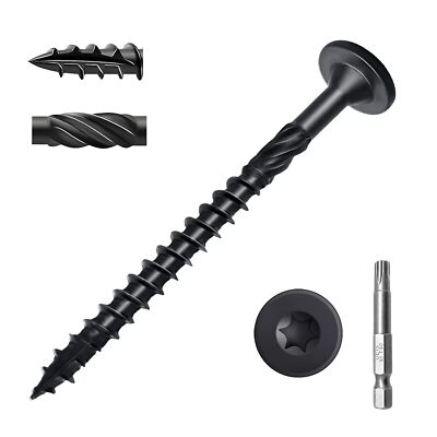 8'' Deck Screws 50 Pcs Heavy Duty Epoxy Coated T30 for Timber/Logs