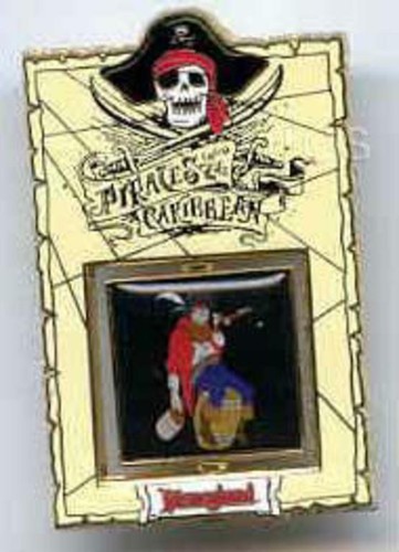 Disney Pin 26373 DLR Pirates of the Caribbean Barrel Spinner Drunken Pirate LE
