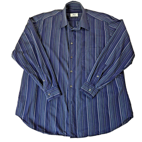 Brioni Neiman Marcus Hemd Herren Extra Large Navy Gestreift Klassisch Quiet Luxus - Bild 1 von 8