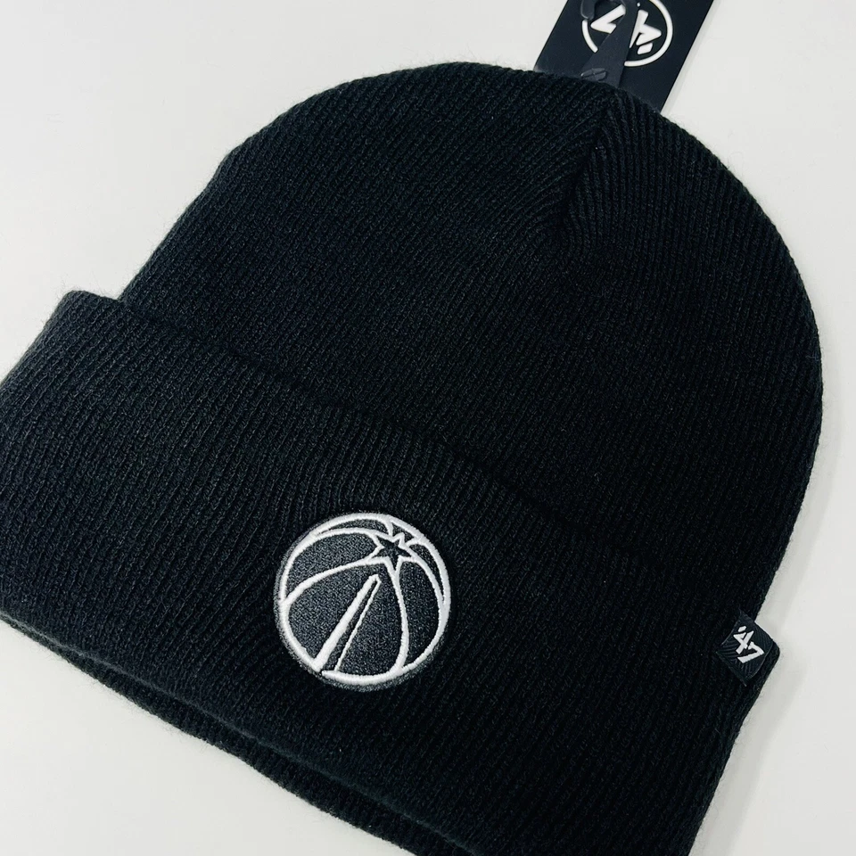 ‘47 Brand NBA Washington Wizards Cuff Winter Hat Cap Beanie Toboggan Black NEW - Image 3 of 4