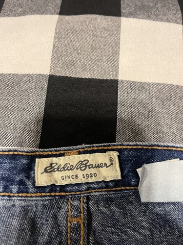 Eddie Bauer Women's Blue Denim Jean Pencil Skirt Size Petite 10, Zipper, Pockets - Picture 2 of 8