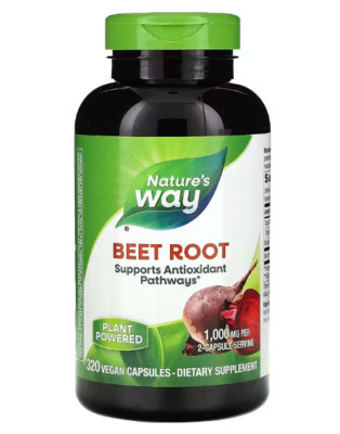 Nature's Way, Beet Root, Rote-Bete-Wurzel, 1.000 mg, 320 vegane Kapseln (500 mg 