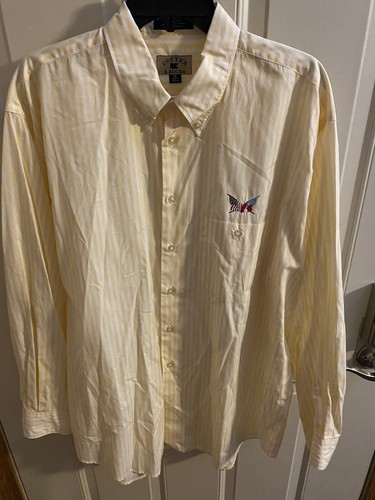 Secession Golf Shirt Mens XL Summer Comfort Button Down Cutter Buck Yellow - Picture 3 of 8