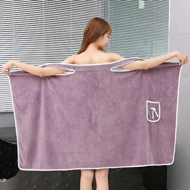 Toalla de baño portátil para mujeres secado rápido spa playa albornoz envoltura suave absorbente