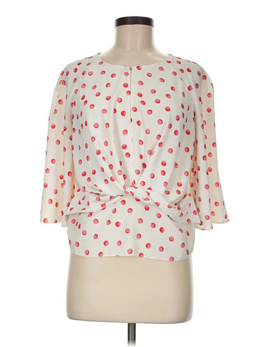 Miss Selfridge Women Ivory 3/4 Sleeve Blouse 6