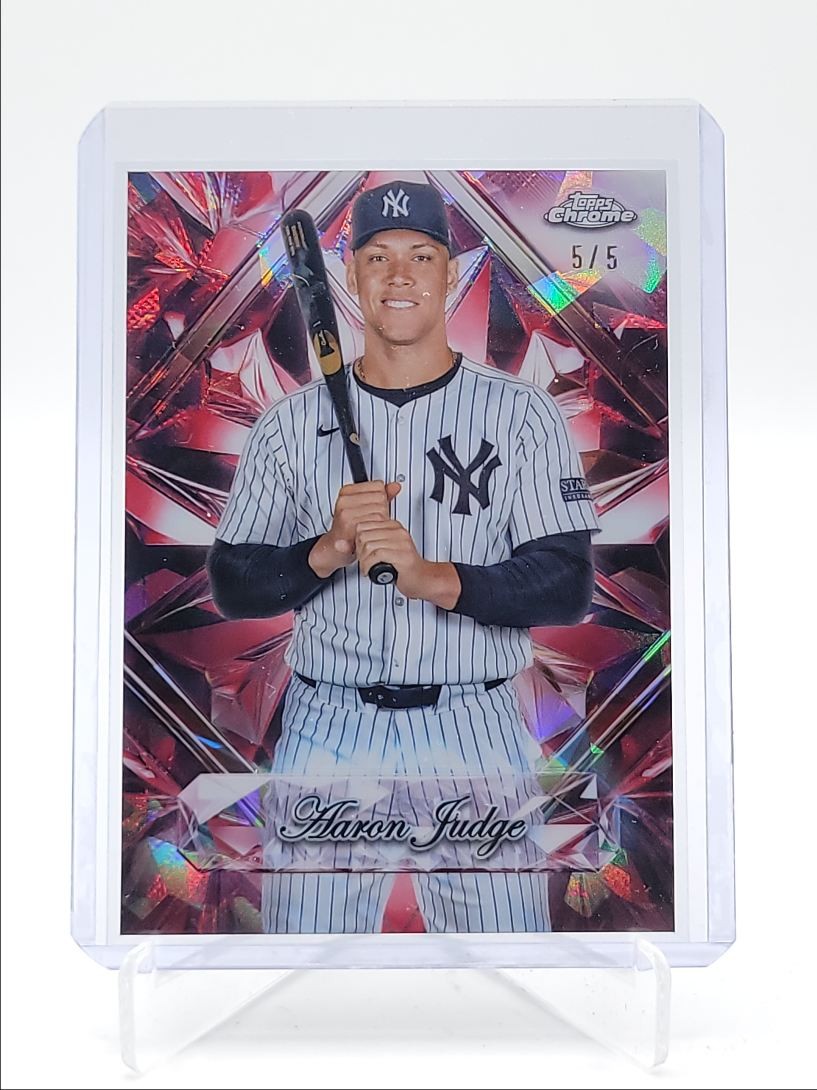 AARON JUDGE 2025 TOPPS CHROME SAPPHIRE SELECTIONS RED REFRACTOR 5/5 Q3599