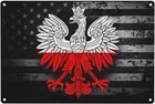 Polish Eagle Polska Vintage Metal Sign Wall Art, 12 x 8 Inch