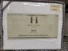 Heritage Home 800 Thread Count Cotton Blend Polyester KING Sheet Set White