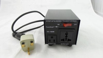 Boxed Power Bright VC100W Voltage Transformer 100 Watt Step Up/Down 110V-220V