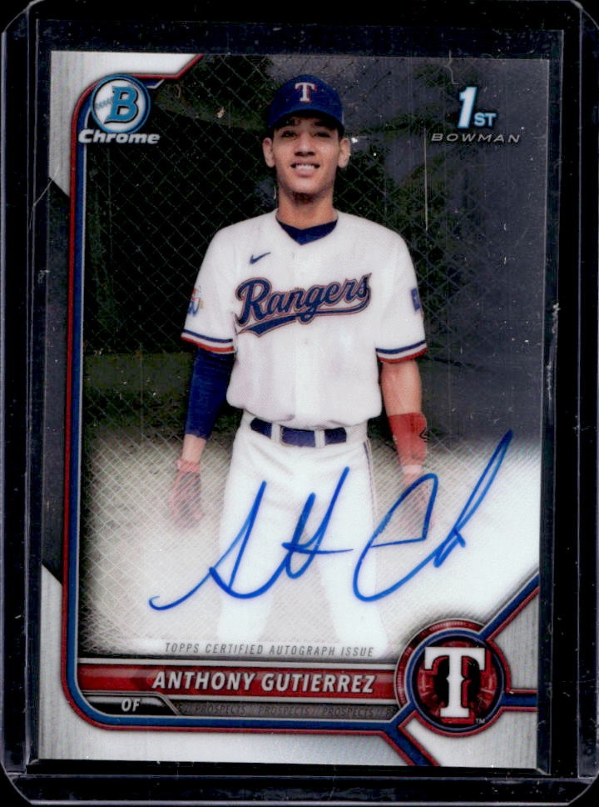 2022 Bowman Chrome Anthony Gutierrez Auto 1st #CPA-AG Rangers