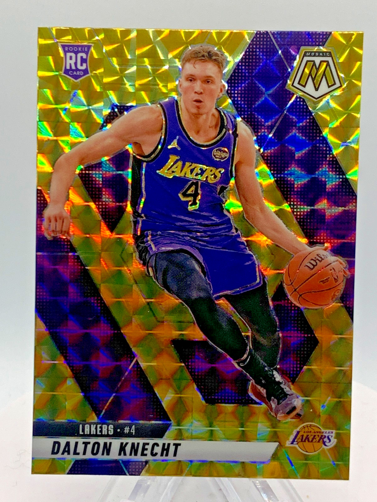 2024-25 Panini Mosaic -Dalton Knecht #238 Reactive Yellow Mosaic Prizm (RC)