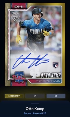 26 Topps Bunt DIGITAL Real One Gold Signature LEGENDARY 50cc Otto Kemp