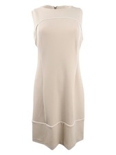 Tommy Hilfiger Women's Corded Scuba Crepe Dress (10, Latte)