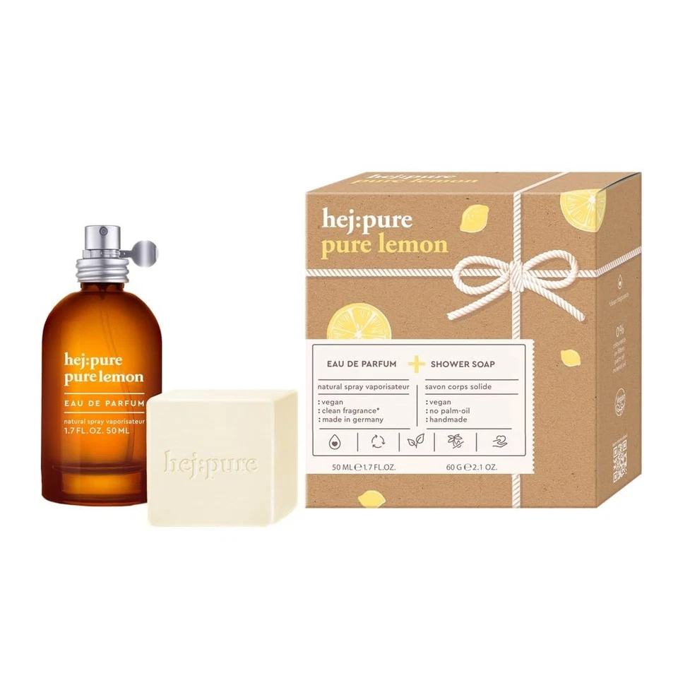 MÄURER & WIRTZ Hej Pure Pure Lemon Pflege Set – EdP 50 ml & Duschseife 60 g veganer Duft