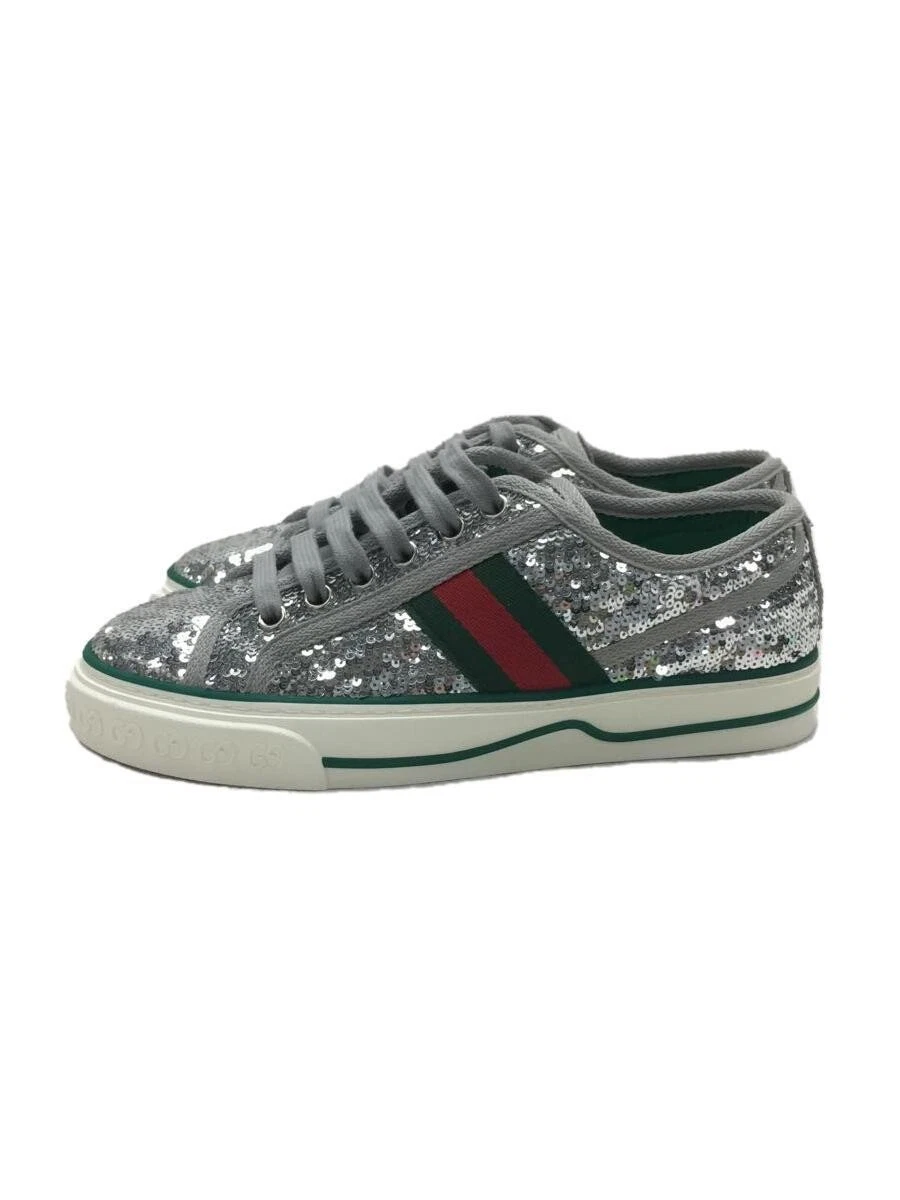 Baskets basses Gucci 1977 34 argentées tennis état d'usage