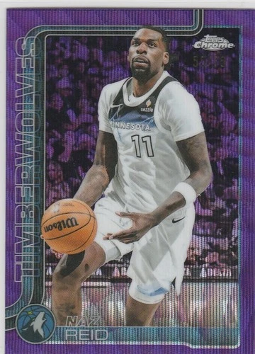 2025 Topps Chrome Basketball Purple Wave Refractor Naz Reid #156