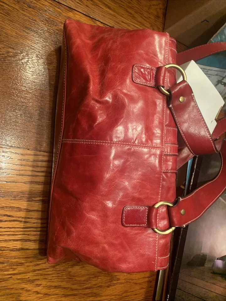 Bolso de hombro de cuero rojo vintage Y2K Apt 9 bolso de mano con asa Dbl Foto 4 de 4