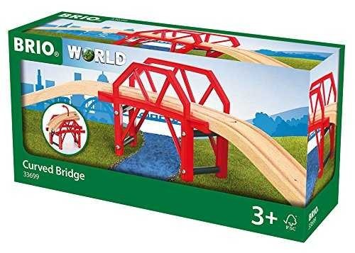 PONTE CON CURVA treni in legno Brio 33699 con rampe bridge ferrovia