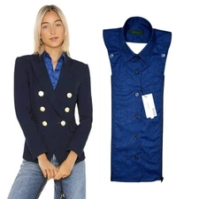 NWT Brunne DICKEY Compatible with Veronica Beard Blazer Button Down Shirt 00-14