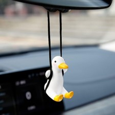 YGMONER Cute Swinging Duck Car Rear View Mirror Hanging Accessories Funny Car In