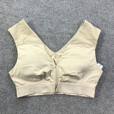 Tommie Copper Sports Bra Womens Medium Beige Front Zip Copper Znergy Active