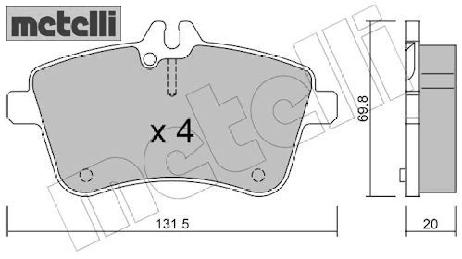 metelli 22-0647-0 Bremsbelagsatz für Scheibenbremse Bremsbelagsatz