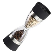 Moulin à Sel et Poivre en Acier Brossé avec Céramique  Transparent  Manuel  R...