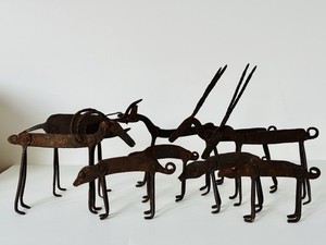 Vintage Antique Handmade Wrought Iron Animal Sculpture African Folk Art /Each