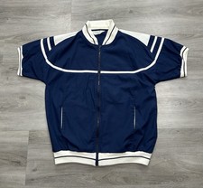 Vintage Christian Dior Monsieur Track Jacket Bomber Short Sleeve Blue White M