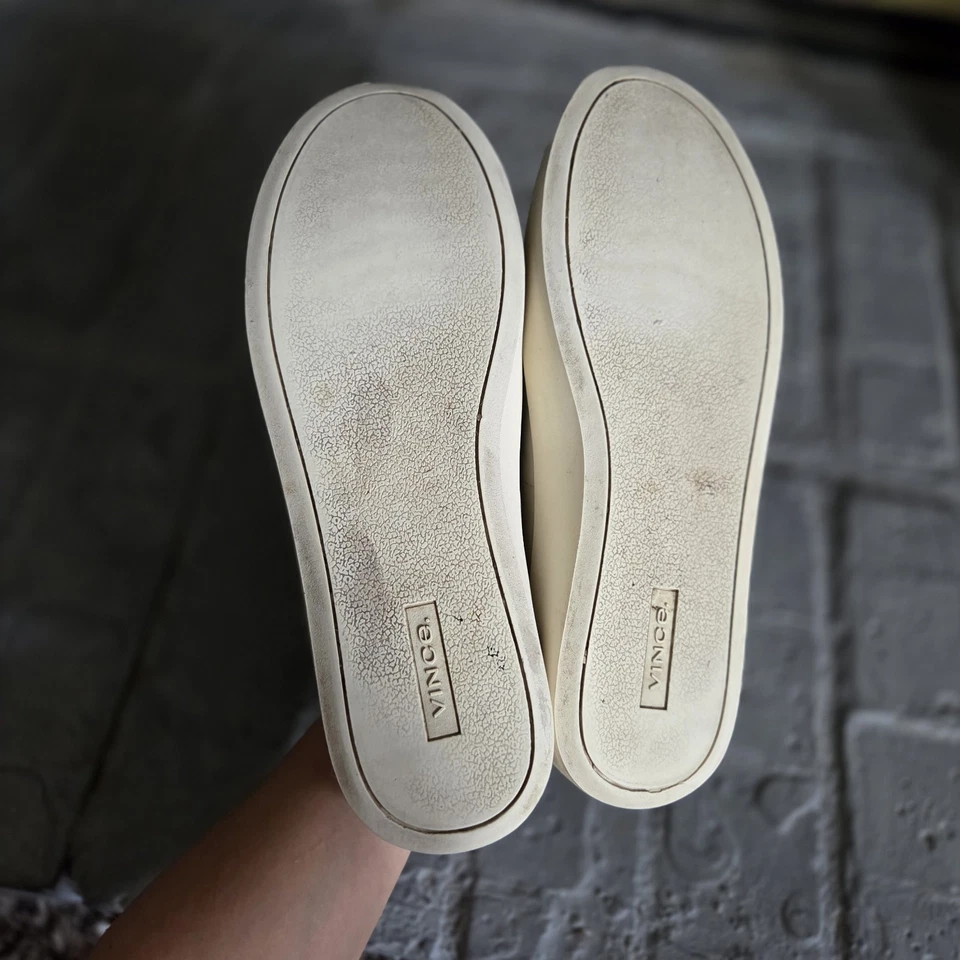 Mocasines sin cordones VINCE Ghita de cuero blanco roto talla 7 Foto 4 de 4