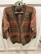 Vintage Eddie Bauer Wool V Neck Button Cardigan Sweater Size Small