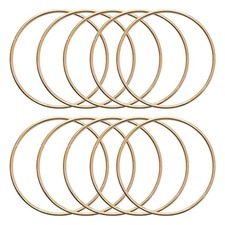 10 Pcs 2.5 Inch Metal Rings for Craft Gold Hoops Floral Macrame Hoops Rings D...